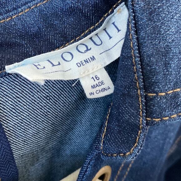 Eloquii Lace Up Denim Dress Size: 16 - Picture 4 of 7